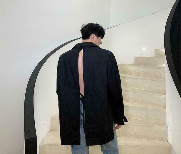 mxl men stage open back long sleeve loose shirt youth casual party 3639275, White;black
mxl men stage open back long sleeve loose shirt youth casual party 3639275, White;black