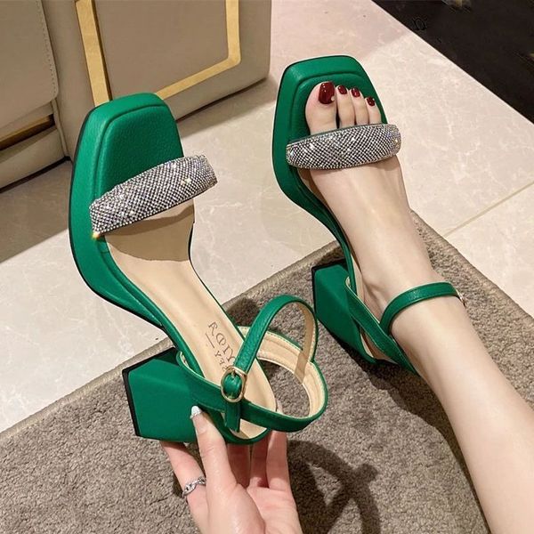 sandals yellow green rhinestones platform sandals chunky high heels women's shoes elegant parties fashionable women summer ankle straps, Black
sandals yellow green rhinestones platform sandals chunky high heels women's shoes elegant parties fashionable women summer ankle straps, Black