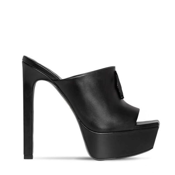 summer stiletto heel slippers platform mules genuine leather sandals 15.5cm chunky heel 6cm platform shoes big size 35-42 women sandal fashi, Black
summer stiletto heel slippers platform mules genuine leather sandals 15.5cm chunky heel 6cm platform shoes big size 35-42 women sandal fashi, Black