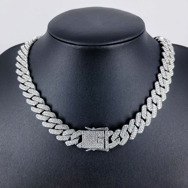 40cm silver rhombus full inlaid rhinestone vintage hip-hop cuban chain necklace, Black
40cm silver rhombus full inlaid rhinestone vintage hip-hop cuban chain necklace, Black