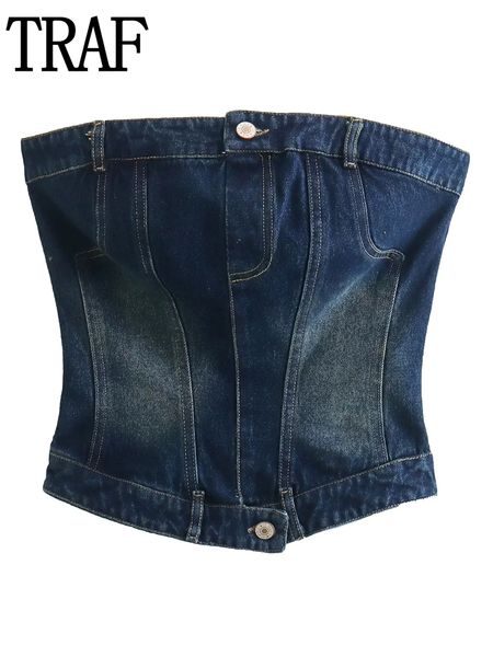 women's tanks camis traf denim corset female blue crop women off shoulder tube women streetwear backless bustier ladies 230712, White
women's tanks camis traf denim corset female blue crop women off shoulder tube women streetwear backless bustier ladies 230712, White