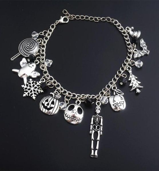 link chain the nightmare before christmas bracelet jack skellington snowflakes pumpkin skull charms bangle bracelets halloween je3496260, Black
link chain the nightmare before christmas bracelet jack skellington snowflakes pumpkin skull charms bangle bracelets halloween je3496260, Black