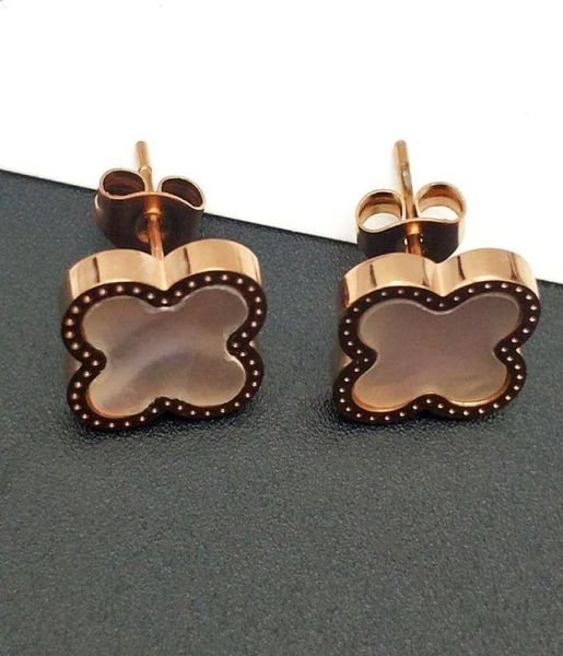 classic design white black four leaf clover stud stainless steel earring3513690, Golden;silver
classic design white black four leaf clover stud stainless steel earring3513690, Golden;silver