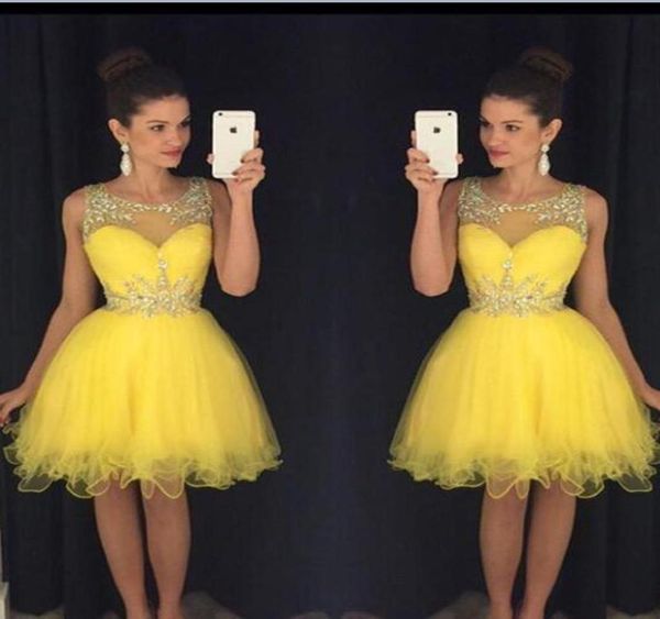 2020 new short yellow homecoming dresses illusion crystal beads tulle sleeveelss knee length party graduation formal plus size coc6855344, Blue;pink
2020 new short yellow homecoming dresses illusion crystal beads tulle sleeveelss knee length party graduation formal plus size coc6855344, Blue;pink