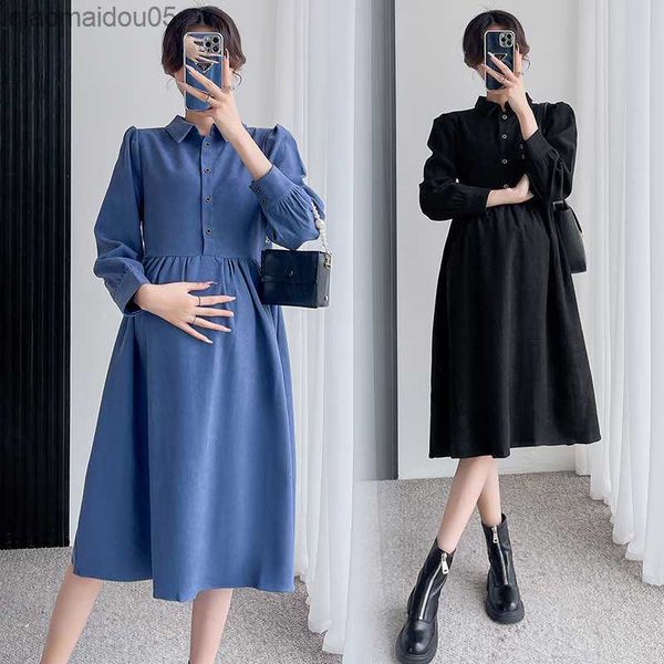 9318# autumn winter corduroy maternity long dress elegant a line slim loose clothes for pregnant women postpartum pregnancy wear l230712, White
9318# autumn winter corduroy maternity long dress elegant a line slim loose clothes for pregnant women postpartum pregnancy wear l230712, White