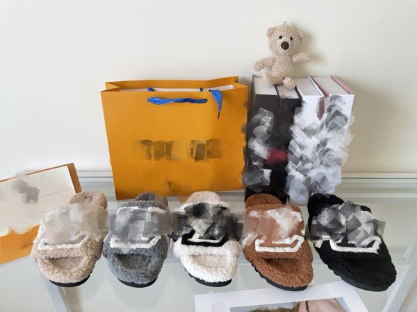Designer Fur Slippers Women Sandals Winter Slide Indoor Brand PASEO comfort Embroidery Flat bottom Shoes Home Rubber Non-slip Wear-Resistant Autumn Sheep Plush wool, Lvtn713-1
Designer Fur Slippers Women Sandals Winter Slide Indoor Brand PASEO comfort Embroidery Flat bottom Shoes Home Rubber Non-slip Wear-Resistant Autumn Sheep Plush wool, Lvtn713-1