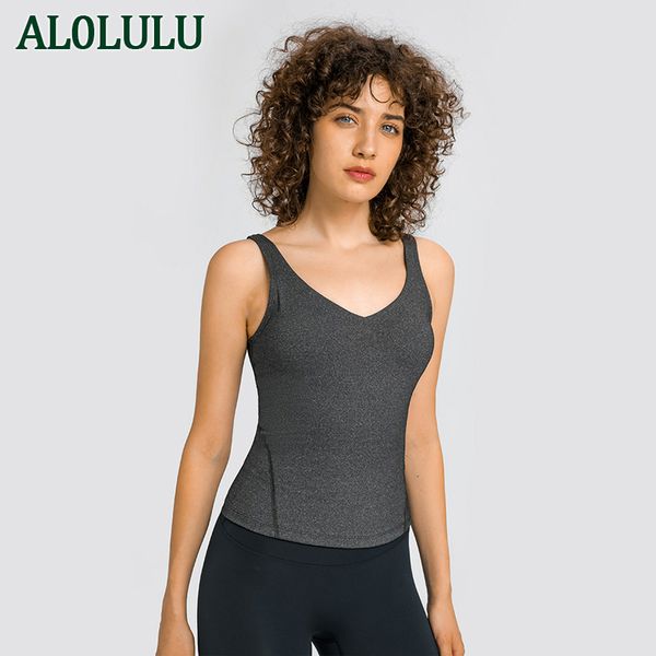 al0lulu sports yoga outfits new v-neck beauty back vest women with chest pad stretch slim long yoga wear, White;red
al0lulu sports yoga outfits new v-neck beauty back vest women with chest pad stretch slim long yoga wear, White;red