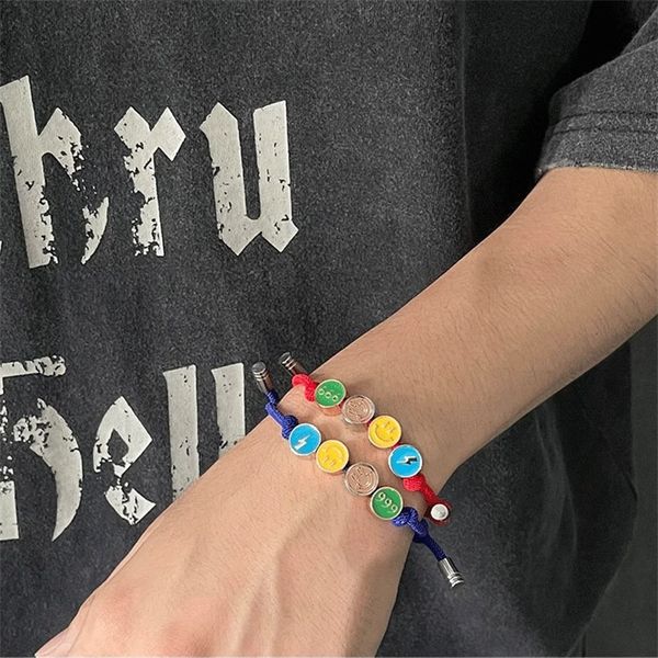japan/south korea simple lucky smiling face couple dynamic rope bracelet woven adjustable accessories for men and women, Black
japan/south korea simple lucky smiling face couple dynamic rope bracelet woven adjustable accessories for men and women, Black
