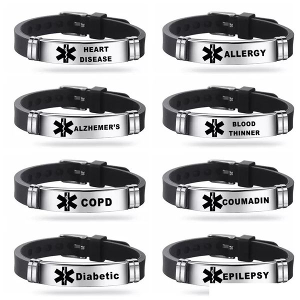 stainless steel engravable bracelet medical alert id bracelets diabetes epilepsy alzheimers allergy women men silicone bracelet wholesale, Golden;silver
stainless steel engravable bracelet medical alert id bracelets diabetes epilepsy alzheimers allergy women men silicone bracelet wholesale, Golden;silver