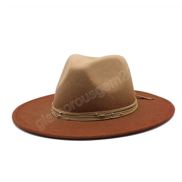 wool two-color gradient jazz fedora hats casual men women leather suede belt felt hat panama trilby formal party cap, Blue;gray
wool two-color gradient jazz fedora hats casual men women leather suede belt felt hat panama trilby formal party cap, Blue;gray
