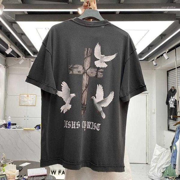men's t shirts oversize summer vintage shirt men women religious portrait cross dove print short sleeve tee casual washed tees, White;black
men's t shirts oversize summer vintage shirt men women religious portrait cross dove print short sleeve tee casual washed tees, White;black