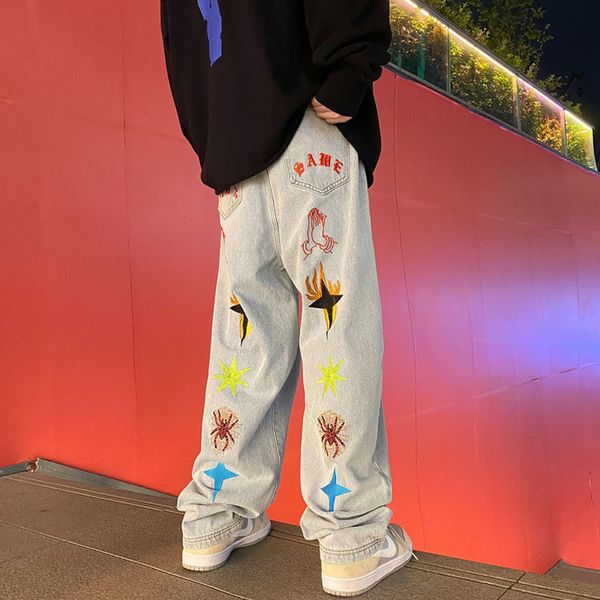 mens pants high street y2k trousers for men goth personalized pattern heavy embroidery loose jeans vintage designer male streetwear 230712, Black
mens pants high street y2k trousers for men goth personalized pattern heavy embroidery loose jeans vintage designer male streetwear 230712, Black