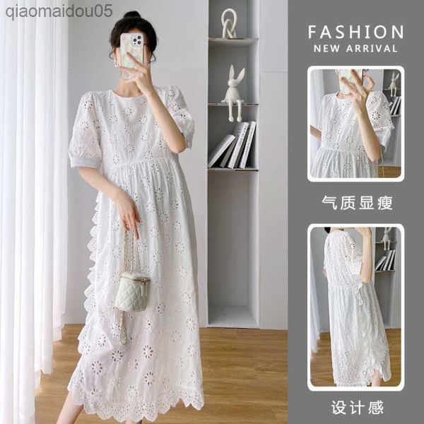 1851# summer hollow out cotton lace maternity long dress stylish sweet a line clothes for pregnant women pregnancy clothing l230712, White
1851# summer hollow out cotton lace maternity long dress stylish sweet a line clothes for pregnant women pregnancy clothing l230712, White