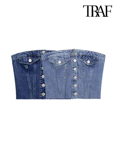 women's tanks camis traf women fashion strapless denim crop bustier tank vintage straight neck back elastic female camis mujer 230712, White
women's tanks camis traf women fashion strapless denim crop bustier tank vintage straight neck back elastic female camis mujer 230712, White