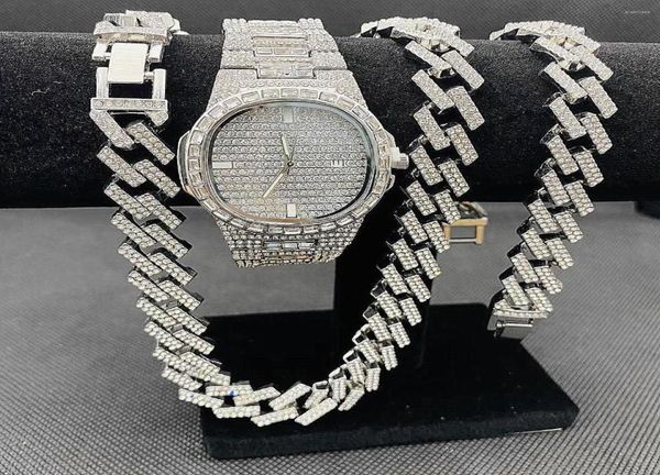 chains 3pcs hip hop jewelry for men iced out watch necklaces bracelet bling diamond cubana choker gold womens set whole bulk5138208, Silver
chains 3pcs hip hop jewelry for men iced out watch necklaces bracelet bling diamond cubana choker gold womens set whole bulk5138208, Silver