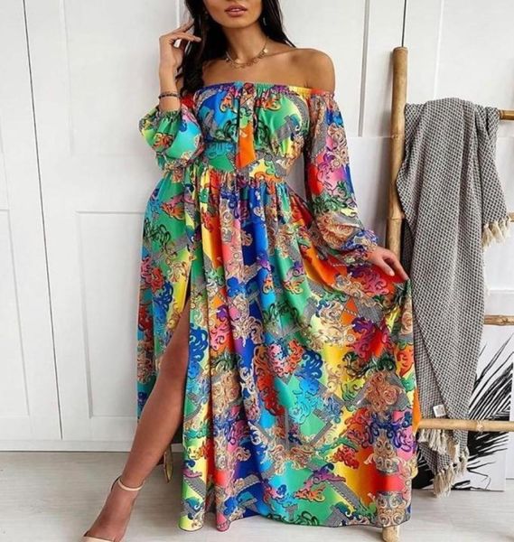 women floral printd maxi dress off shoulder long sleeve high waist front split party autumn spring casual dresses5750289, Black;gray
women floral printd maxi dress off shoulder long sleeve high waist front split party autumn spring casual dresses5750289, Black;gray