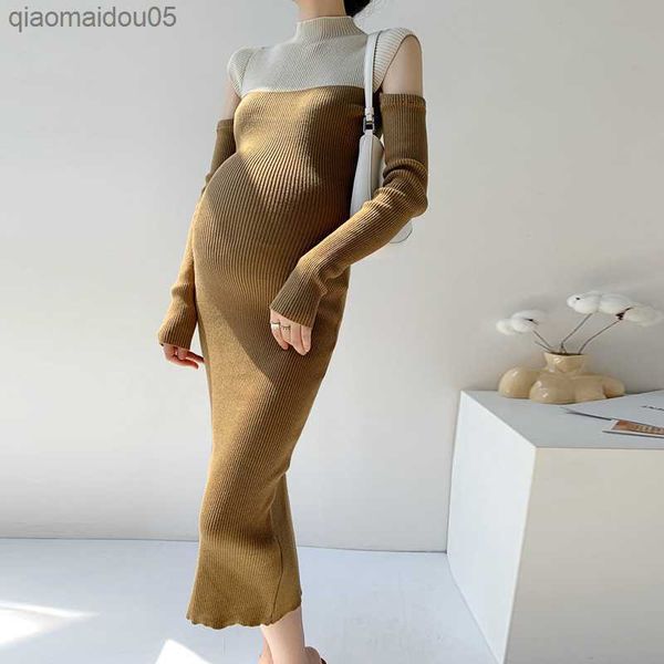 maternity knitting dresses 2022 spring new fashion half high collar off the shoulder patchwork long sweater pregnancy vestidos l230712, White
maternity knitting dresses 2022 spring new fashion half high collar off the shoulder patchwork long sweater pregnancy vestidos l230712, White