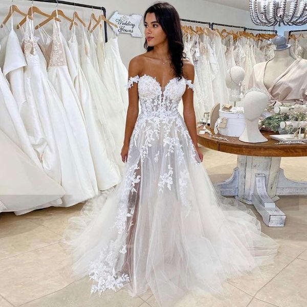 white side split off the shoulder wedding bridal dresses lace appliques a line bride gown sweetheart illusion boho vestido de mariee
white side split off the shoulder wedding bridal dresses lace appliques a line bride gown sweetheart illusion boho vestido de mariee