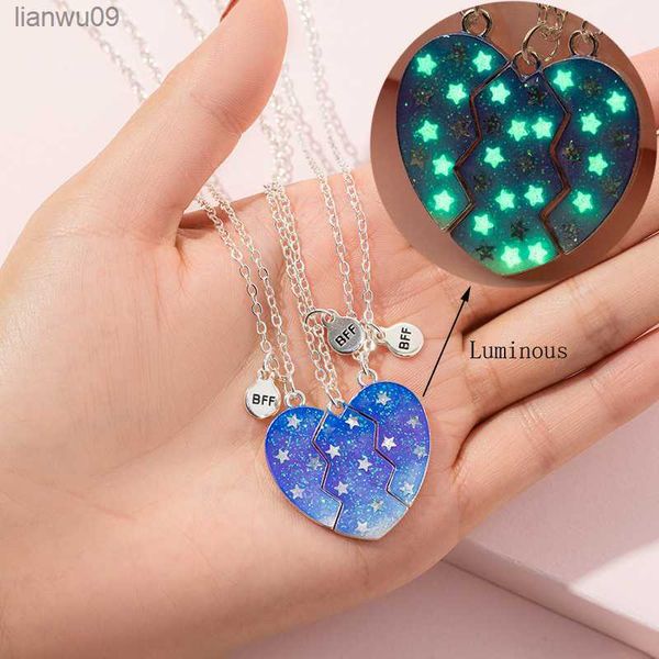 3pcsset luminous forever friends friendship heart puzzle pendant necklace matching magnet necklace for women girl kids l230704, Silver
3pcsset luminous forever friends friendship heart puzzle pendant necklace matching magnet necklace for women girl kids l230704, Silver