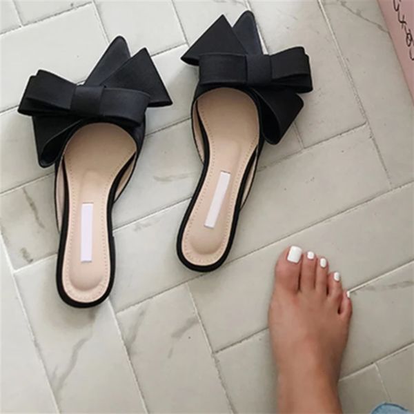sandals korean style silk satin corner baotou half slider spring/summer bow tie flat shoes mueller shoes 230713, Black
sandals korean style silk satin corner baotou half slider spring/summer bow tie flat shoes mueller shoes 230713, Black