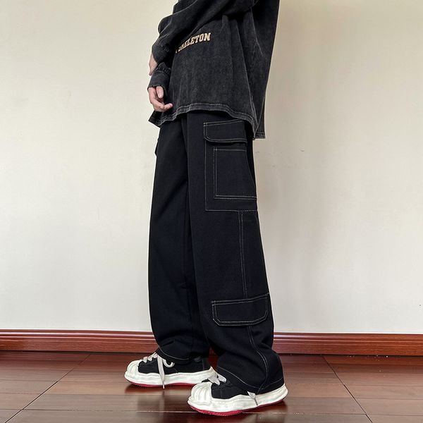 men s pants autumn cotton cargo men fashion pocket casual japanese streetwear hip hop loose straight mens trousers 230713, Black
men s pants autumn cotton cargo men fashion pocket casual japanese streetwear hip hop loose straight mens trousers 230713, Black
