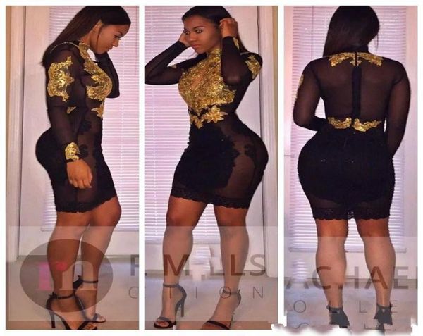 gold applique lace sheath black short prom dresses long sleeves tulle cocktail party gowns plus size women formal gown9507726
gold applique lace sheath black short prom dresses long sleeves tulle cocktail party gowns plus size women formal gown9507726