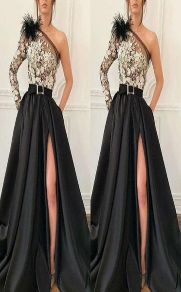 modern one shoulder black satin a line evening gown long sleeve appliques front split long prom dresses for special occasion wear4218087, Black;red
modern one shoulder black satin a line evening gown long sleeve appliques front split long prom dresses for special occasion wear4218087, Black;red