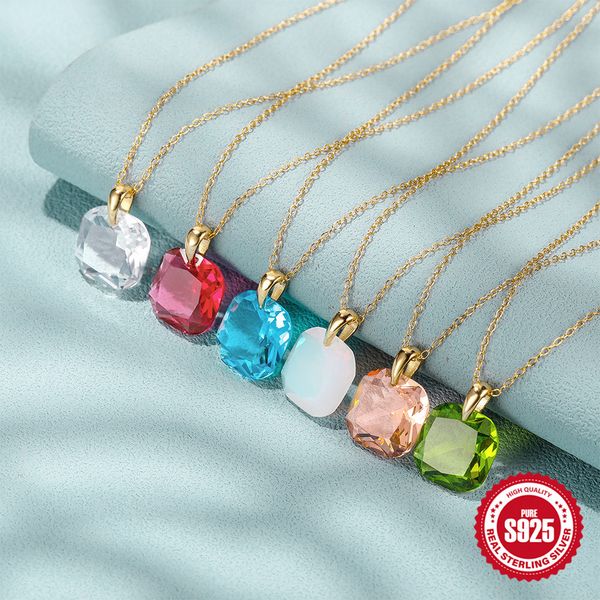 authentic 100% 925 sterling silver crystal pendant necklace 18k gold plated luxury necklaces jewelry 6 colors
authentic 100% 925 sterling silver crystal pendant necklace 18k gold plated luxury necklaces jewelry 6 colors