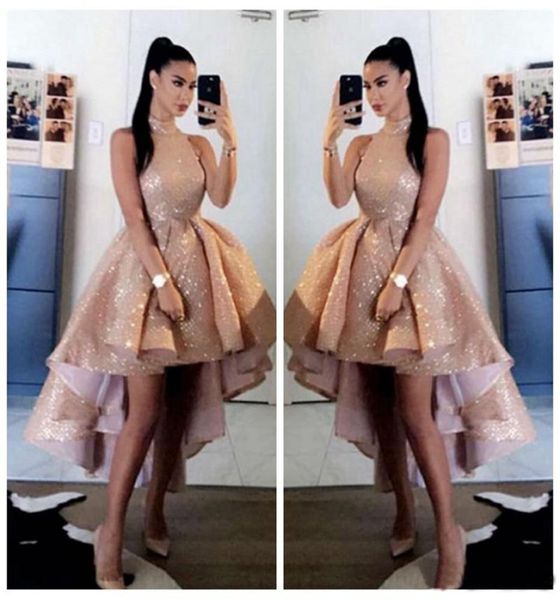 bling bling sequins rose gold high neck prom dresses 2021 short front long back sleeveless formal party evening gowns vestido4802232, Black
bling bling sequins rose gold high neck prom dresses 2021 short front long back sleeveless formal party evening gowns vestido4802232, Black