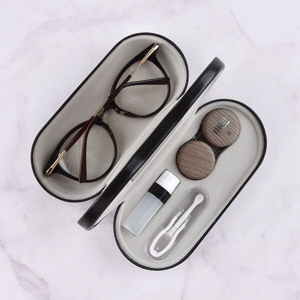 lens clothes 2 in 1 double layer glasses box contact case for men women creative dual use eyewear leather steel hinges 230712
lens clothes 2 in 1 double layer glasses box contact case for men women creative dual use eyewear leather steel hinges 230712