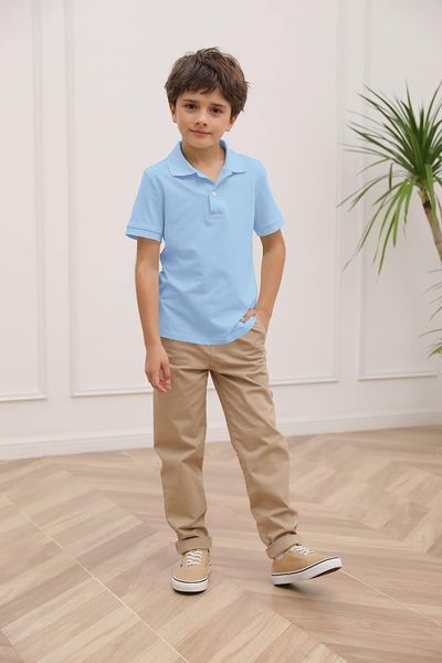 boys' school uniform short sleeve polo shirt, button closure, moisture wicking stretch sport shirts for kids and teens, Blue
boys' school uniform short sleeve polo shirt, button closure, moisture wicking stretch sport shirts for kids and teens, Blue