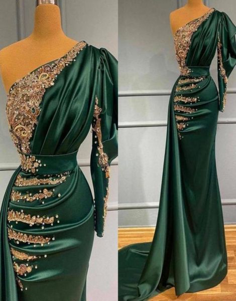 dark green satin mermaid evening dresses with gold lace appliques pearls beads one shoulder pleats long formal party occasion prom7006113, Black;red
dark green satin mermaid evening dresses with gold lace appliques pearls beads one shoulder pleats long formal party occasion prom7006113, Black;red