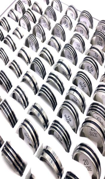 whole 100pcslot men039s women039s band ring black stripe stainless steel rings fashion jewelry party favor gifts mix si7769014, Silver
whole 100pcslot men039s women039s band ring black stripe stainless steel rings fashion jewelry party favor gifts mix si7769014, Silver