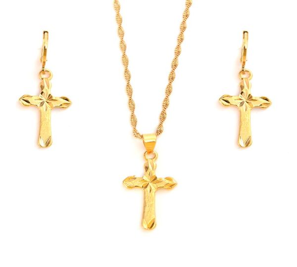 24 k yellow fine gold gf small mini tax stamp cross pendant chain earrings set christian jewelry sets women girl jesus gift4209732, Silver
24 k yellow fine gold gf small mini tax stamp cross pendant chain earrings set christian jewelry sets women girl jesus gift4209732, Silver