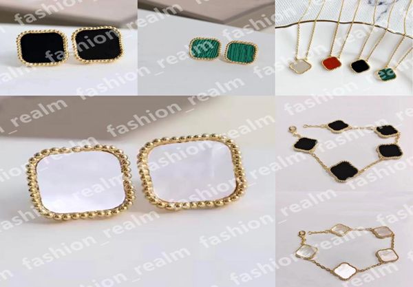 four leaf clover earrings stud designer jewelry set luxury pendant necklaces link chain bracelets gold silver mother of pearl gree6029780, Golden;silver
four leaf clover earrings stud designer jewelry set luxury pendant necklaces link chain bracelets gold silver mother of pearl gree6029780, Golden;silver