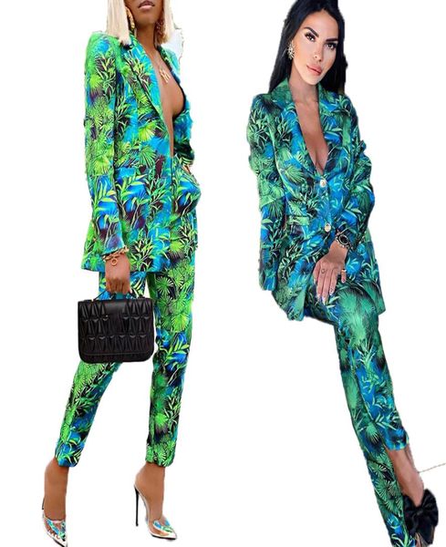 autumn women pant suits green jungle print blazer vintage streetwear long sleeve coat and high waist trouser 2 piece set9804413, White
autumn women pant suits green jungle print blazer vintage streetwear long sleeve coat and high waist trouser 2 piece set9804413, White