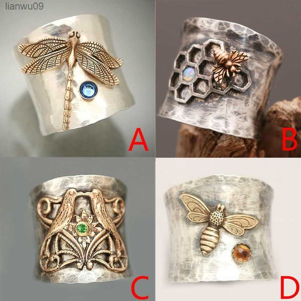 antique thai silver zircon round shape carving dragonfly magpie bee vintage rings for women wedding party cute animals jewelry l230704, Golden;silver
antique thai silver zircon round shape carving dragonfly magpie bee vintage rings for women wedding party cute animals jewelry l230704, Golden;silver