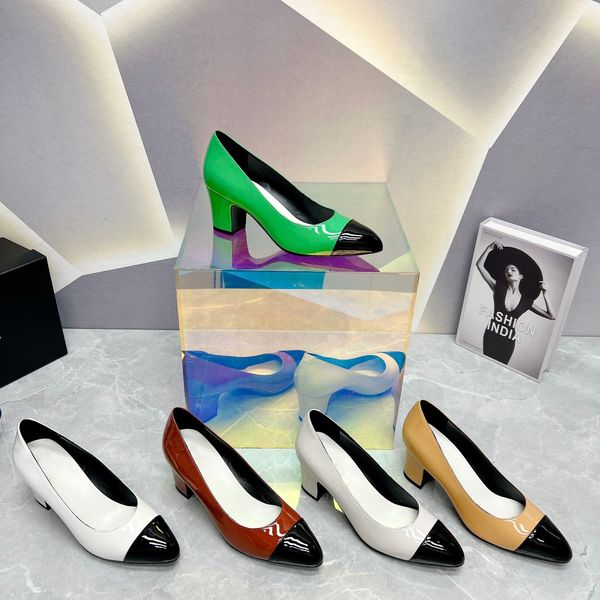 pointed toe splicing thick heel shoes star style classic fashion medium heel comfort shoes design platform designer factory shoebox, Black
pointed toe splicing thick heel shoes star style classic fashion medium heel comfort shoes design platform designer factory shoebox, Black
