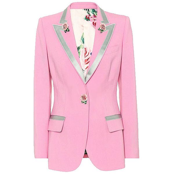2023 european and american new fashion rose button small blazer high-quality women's clothing, White;black
2023 european and american new fashion rose button small blazer high-quality women's clothing, White;black