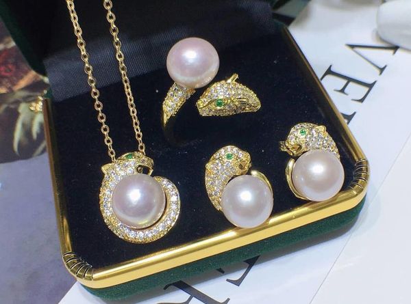 solitaire ring new leopard set imitation natural freshwater pearl full diamond open ring women's necklace earrings, Golden;silver
solitaire ring new leopard set imitation natural freshwater pearl full diamond open ring women's necklace earrings, Golden;silver