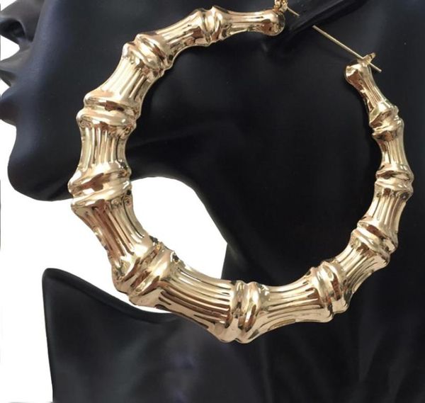 qcooljly vintage big golden bamboo hoop earring circle earring 100mm for women statement punk jewelry brincos7543145, Golden;silver
qcooljly vintage big golden bamboo hoop earring circle earring 100mm for women statement punk jewelry brincos7543145, Golden;silver