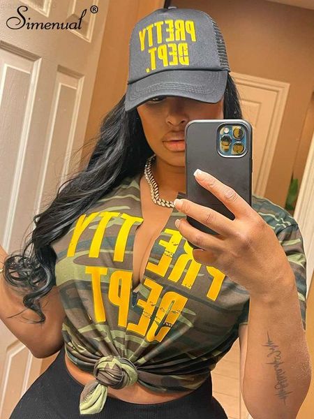 women's t-shirt simenual letter printed camouflage t-shirts women v-neck short sleeve harajuku summer casual streetwear female clothin, White
women's t-shirt simenual letter printed camouflage t-shirts women v-neck short sleeve harajuku summer casual streetwear female clothin, White