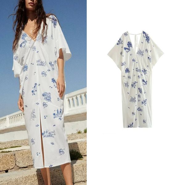 urban dresses traf embroidered tunic dress for woman 2023 summer white blue contrast v neck hem slit design short sleeves midi 230714, White;black
urban dresses traf embroidered tunic dress for woman 2023 summer white blue contrast v neck hem slit design short sleeves midi 230714, White;black