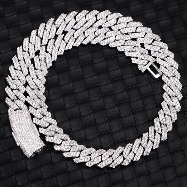 pass diamond tester gra moissanite diamond 8mm-20mm wide 2rows 925 solid silver cuban link chain for rapper hip hop necklace
pass diamond tester gra moissanite diamond 8mm-20mm wide 2rows 925 solid silver cuban link chain for rapper hip hop necklace