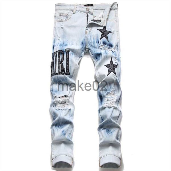 men's jeans star embroidery ripped jeans y2k mens jeans high street punk style streetwear pants for man slim stretch pencil pantalones, Blue
men's jeans star embroidery ripped jeans y2k mens jeans high street punk style streetwear pants for man slim stretch pencil pantalones, Blue