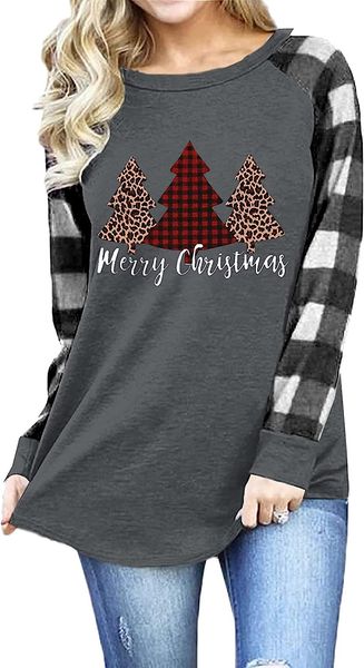 womens merry christmas shirts funny leopard plaid tree graphic cute long sleeve crewneck tees, White
womens merry christmas shirts funny leopard plaid tree graphic cute long sleeve crewneck tees, White