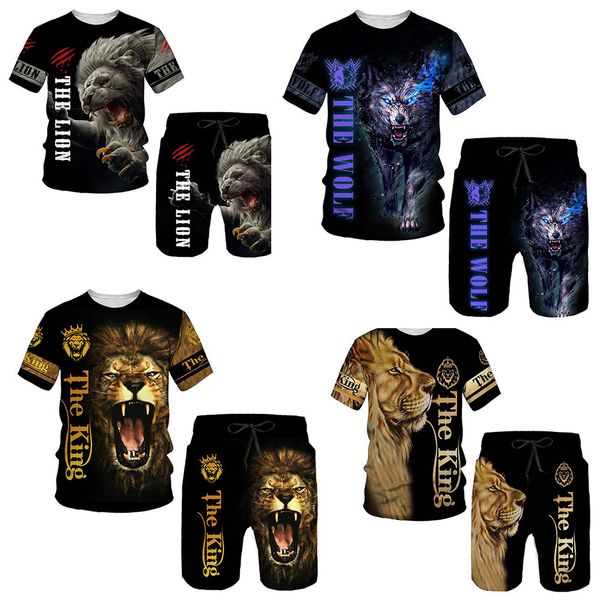 men's tracksuits summer 3d printing men's t-shirt shorts suit fierce lion men's sportswear casual o-neck short sleeve cool me, Gray
men's tracksuits summer 3d printing men's t-shirt shorts suit fierce lion men's sportswear casual o-neck short sleeve cool me, Gray