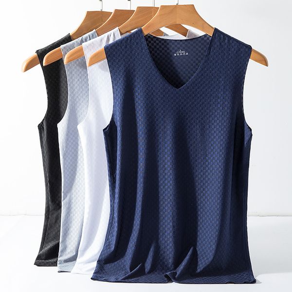 mens tank summer traceless ice silk men thin mesh sports fitness sleeveless undershirt clothing running vest 230713, White;black
mens tank summer traceless ice silk men thin mesh sports fitness sleeveless undershirt clothing running vest 230713, White;black