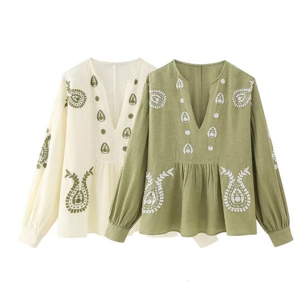 women's t shirt unizera2023 summer v neck lantern sleeves loose casual cover up flower embroidered cotton shirt 230714, White
women's t shirt unizera2023 summer v neck lantern sleeves loose casual cover up flower embroidered cotton shirt 230714, White