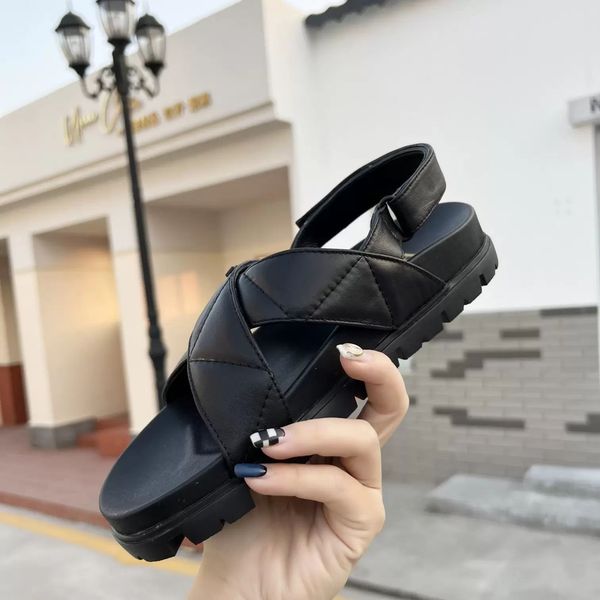 new designer sandals women slippers quilted leather sport sandal comfortable thick bottom beach shoes summer ladies open toe slides 2023, Black
new designer sandals women slippers quilted leather sport sandal comfortable thick bottom beach shoes summer ladies open toe slides 2023, Black